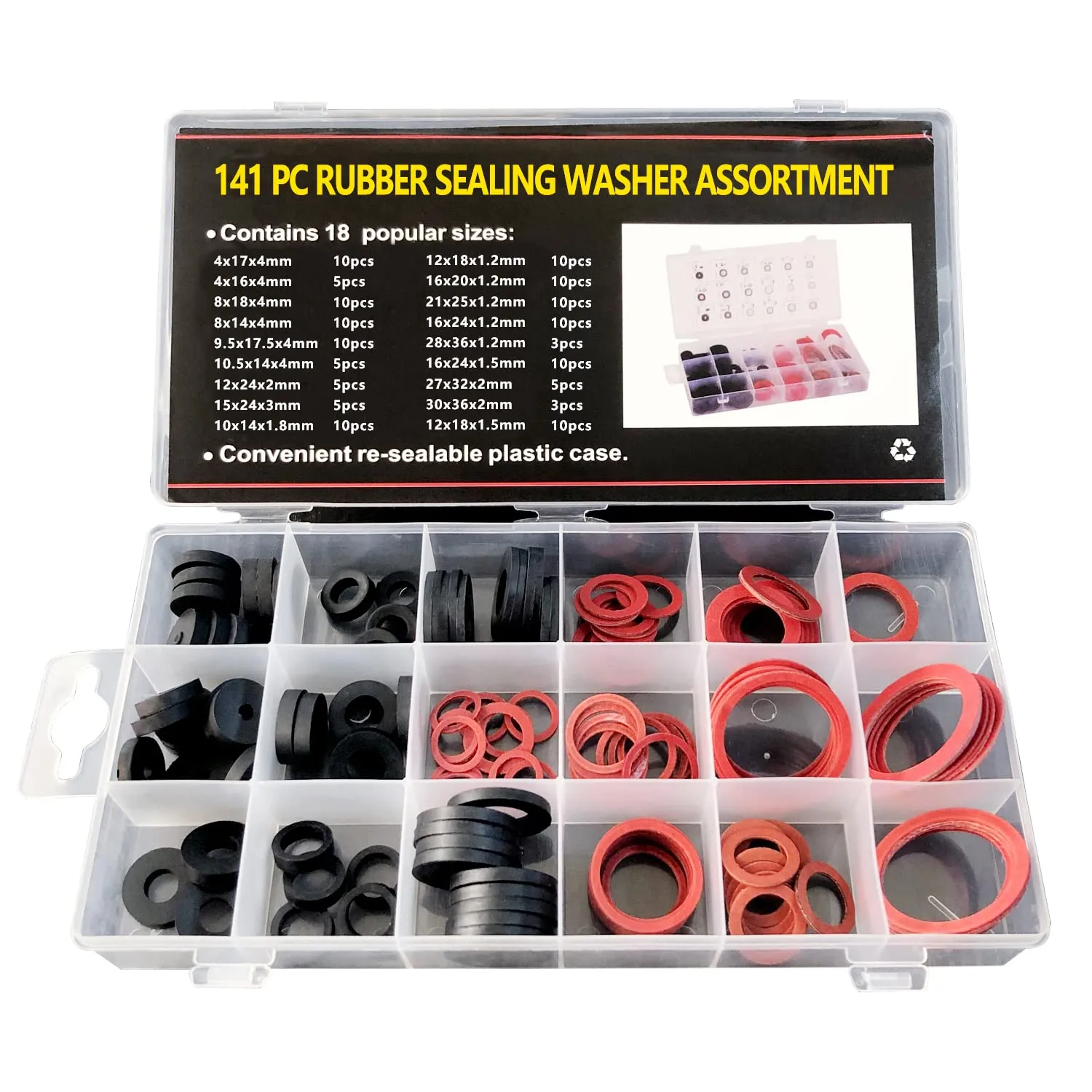 141 Rubber & Fibre Sealing Washer Assortment Kit