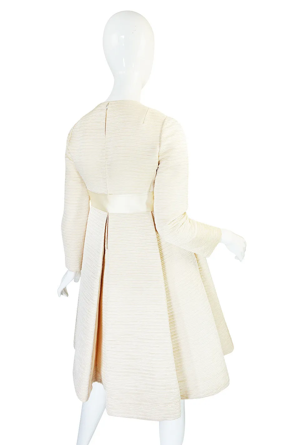 1960s Couture Gustave Tassell Pleated Silk Dress
