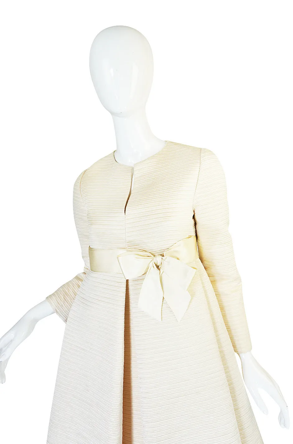 1960s Couture Gustave Tassell Pleated Silk Dress