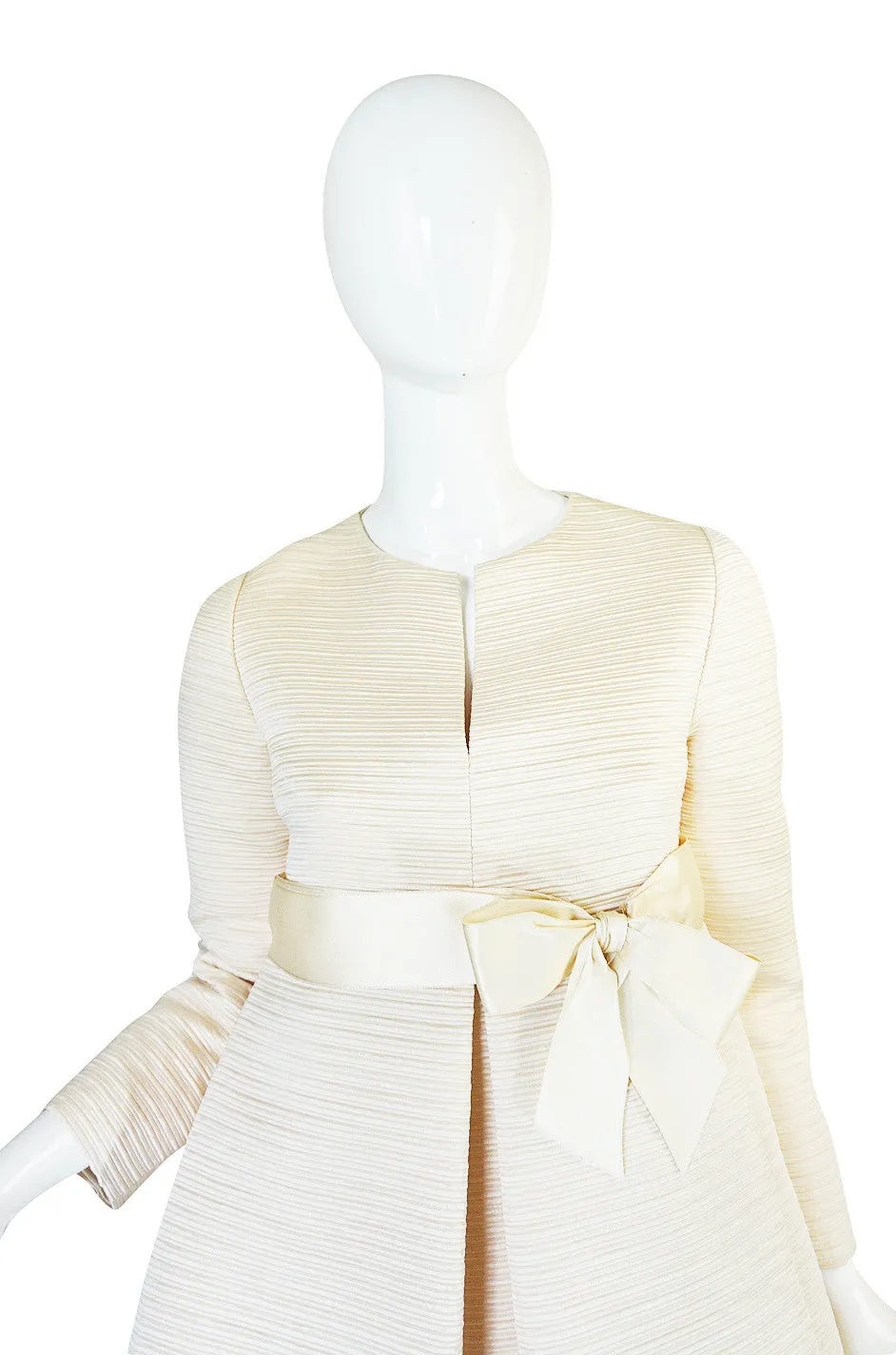 1960s Couture Gustave Tassell Pleated Silk Dress
