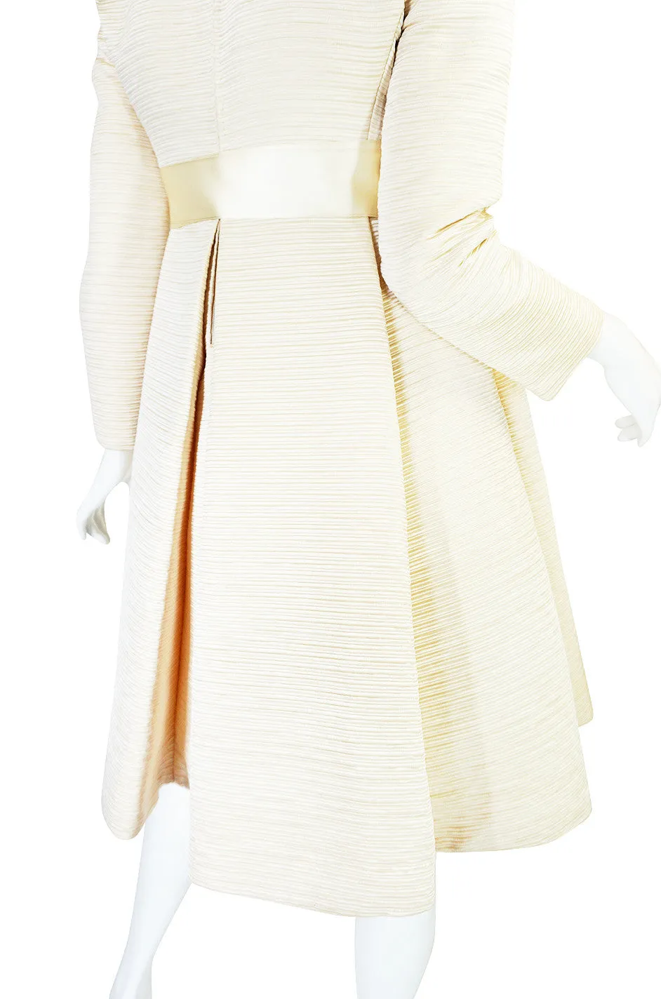 1960s Couture Gustave Tassell Pleated Silk Dress