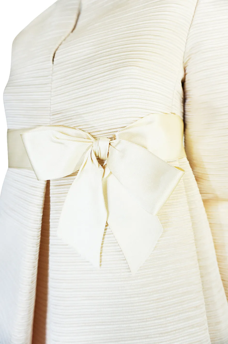 1960s Couture Gustave Tassell Pleated Silk Dress