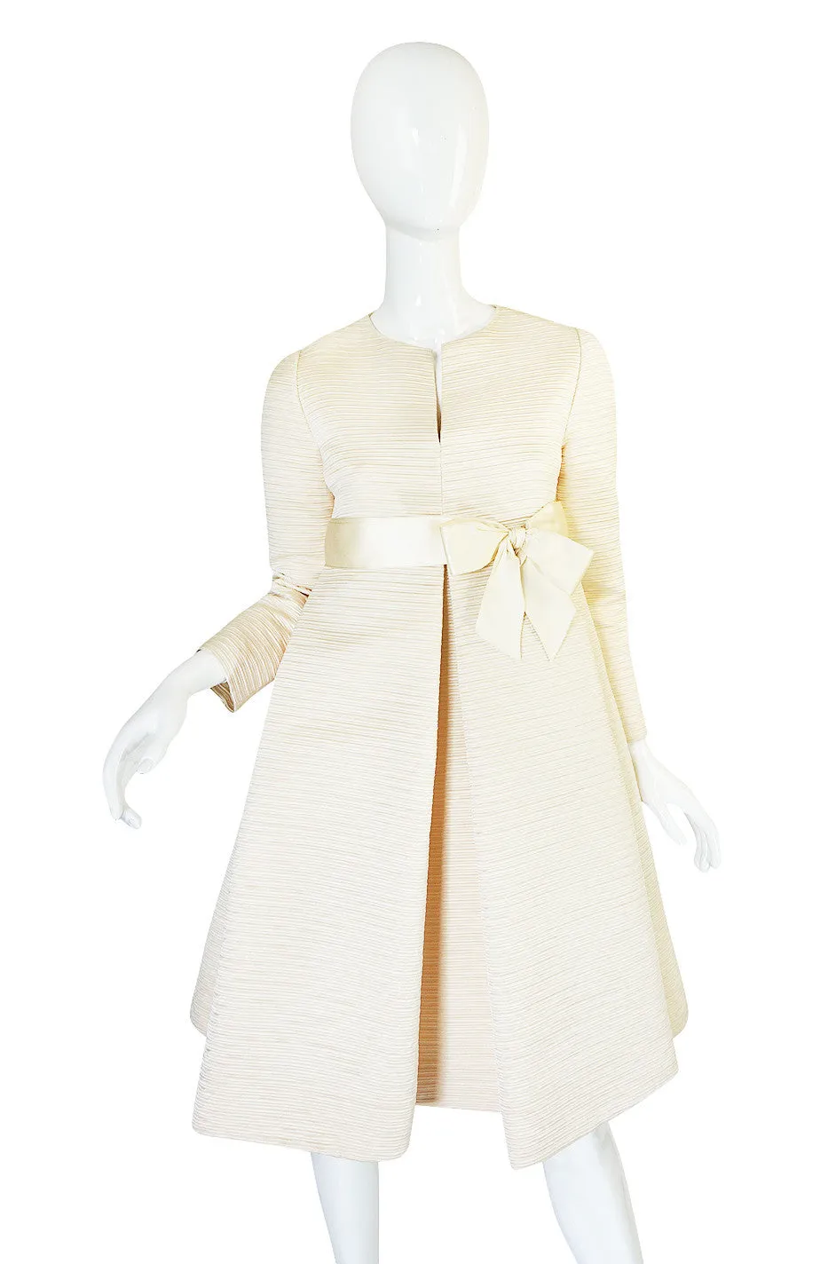 1960s Couture Gustave Tassell Pleated Silk Dress