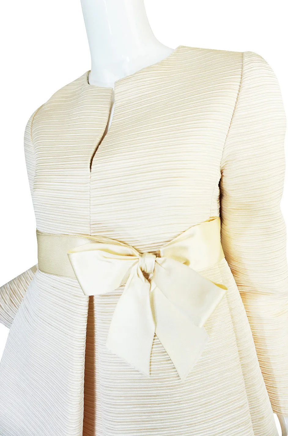 1960s Couture Gustave Tassell Pleated Silk Dress