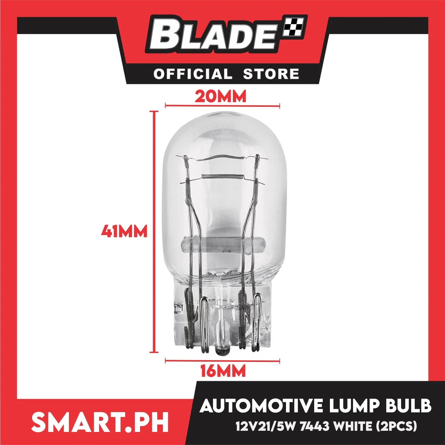 2pcs Halogen Automotive Car Lamp Bulb T20 12V 21/5W (7443) (White) Dual Contact, Car Light Indicator Reversing Light Bulb Stop Light Rear Turn Signal
