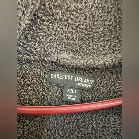 52. Barefoot Dreams Cozy Chic Solid Robe Heavy Carbon Grey Soft Fuzzy