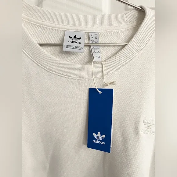 Adidas Nelson Crew White Love Lifts Us Up Special Edition Cropped Sweatshirt