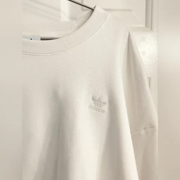 Adidas Nelson Crew White Love Lifts Us Up Special Edition Cropped Sweatshirt