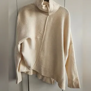 AllSaints Roll Neck Asymmetric Sweater size M Cream
