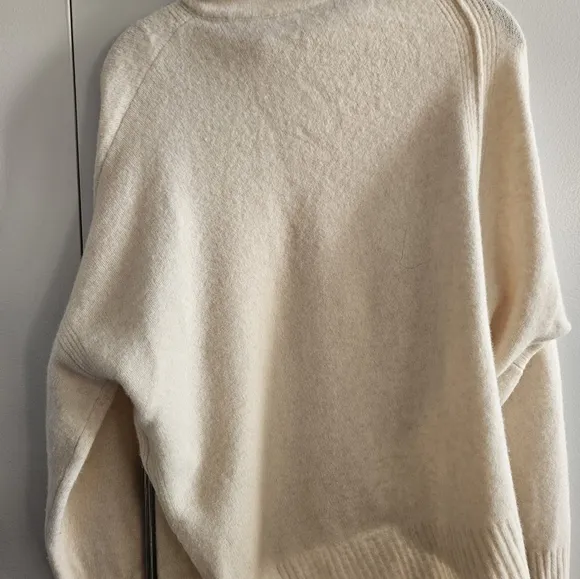 AllSaints Roll Neck Asymmetric Sweater size M Cream
