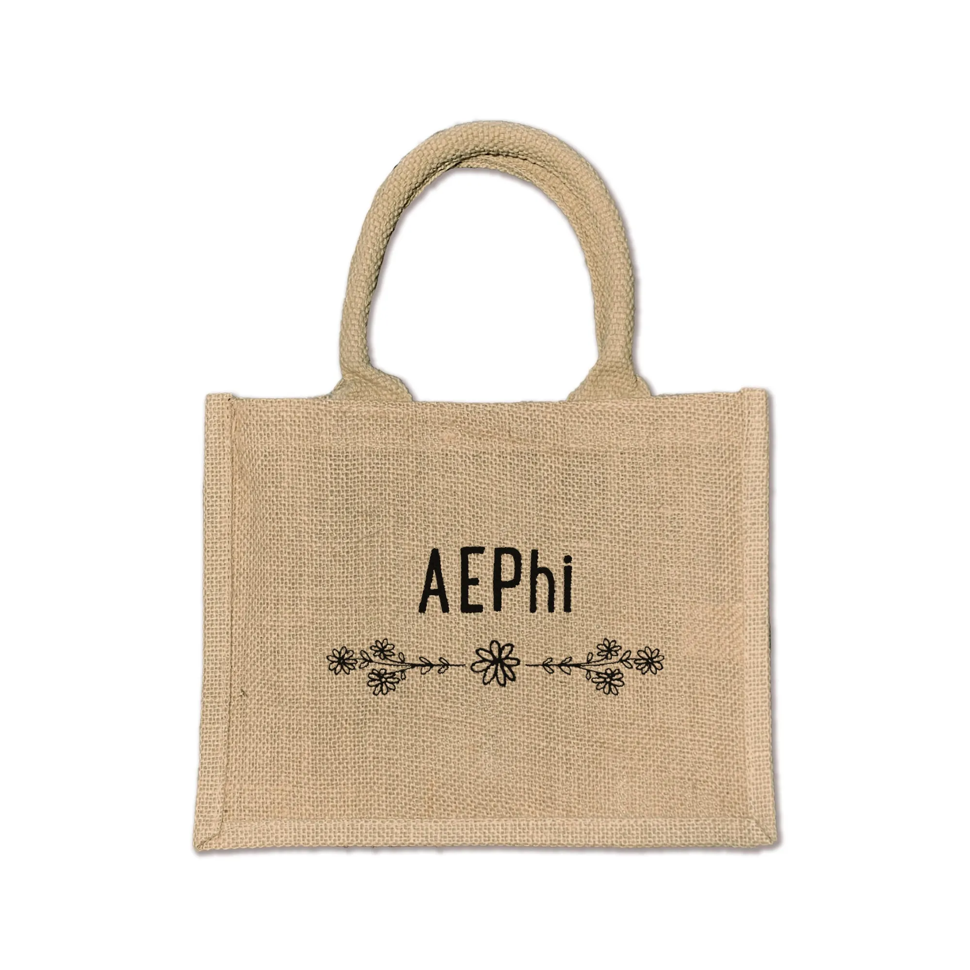 Alpha Epsilon Phi Floral Burlap Sorority Tote Bag – Perfect for Greek Life and College