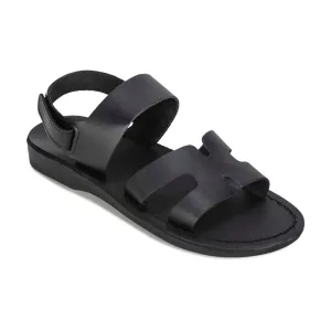 Anne - Leather Slingback Flat Sandal | Black
