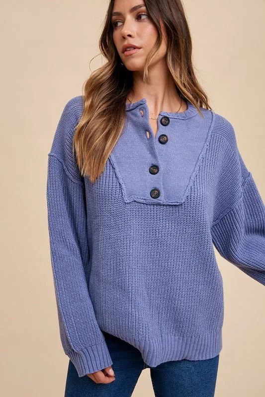 Annie Wear Stay Cozy Sweater in Indigo