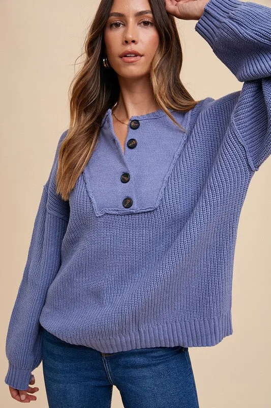 Annie Wear Stay Cozy Sweater in Indigo