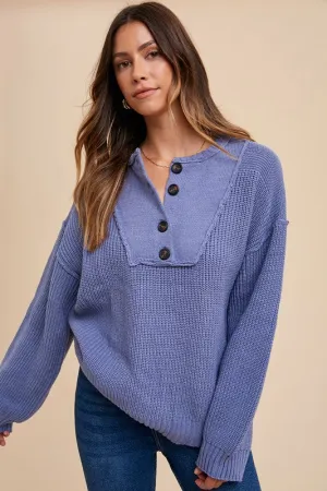 Annie Wear Stay Cozy Sweater in Indigo