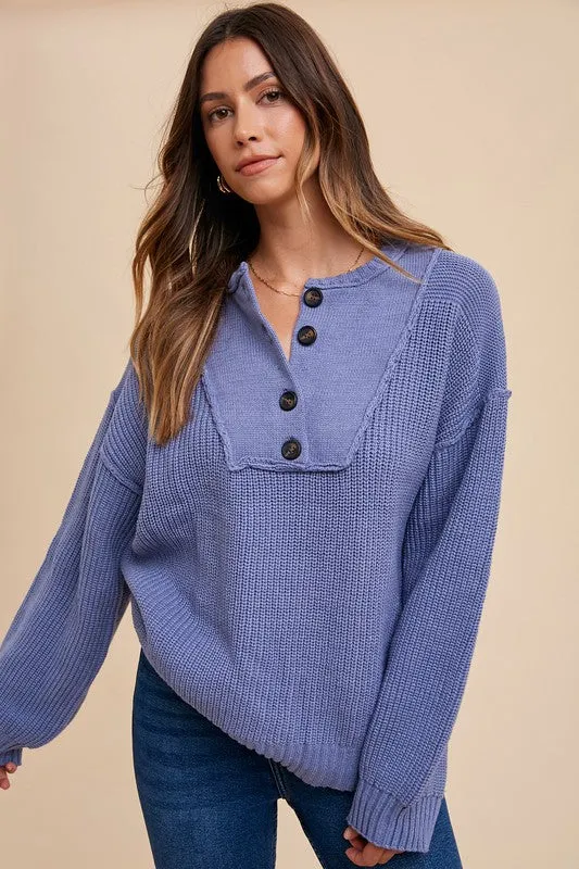 Annie Wear Stay Cozy Sweater in Indigo