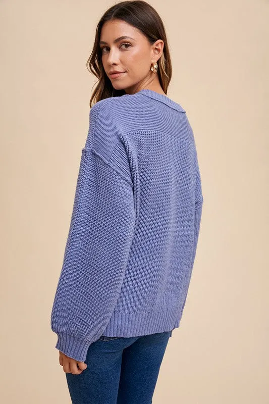 Annie Wear Stay Cozy Sweater in Indigo