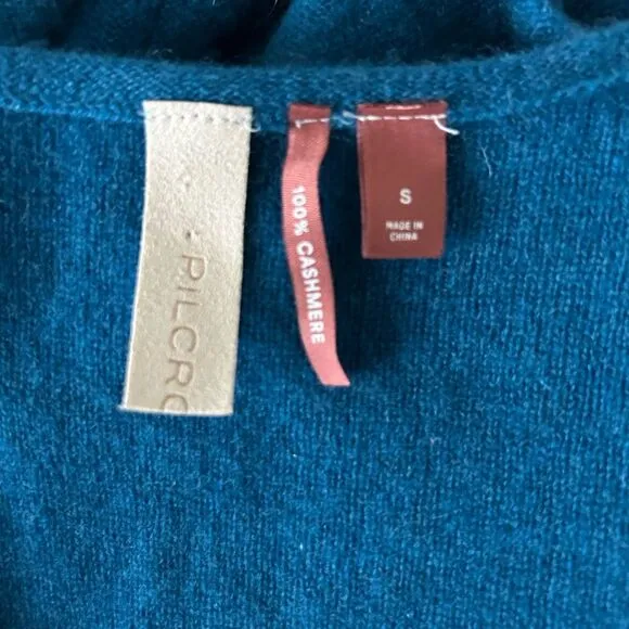 Anthropologie Pilcro Valani 100% Cashmere V-Neck Sweater Blue Size Small