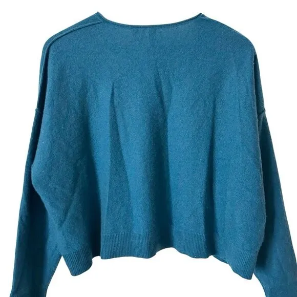 Anthropologie Pilcro Valani 100% Cashmere V-Neck Sweater Blue Size Small