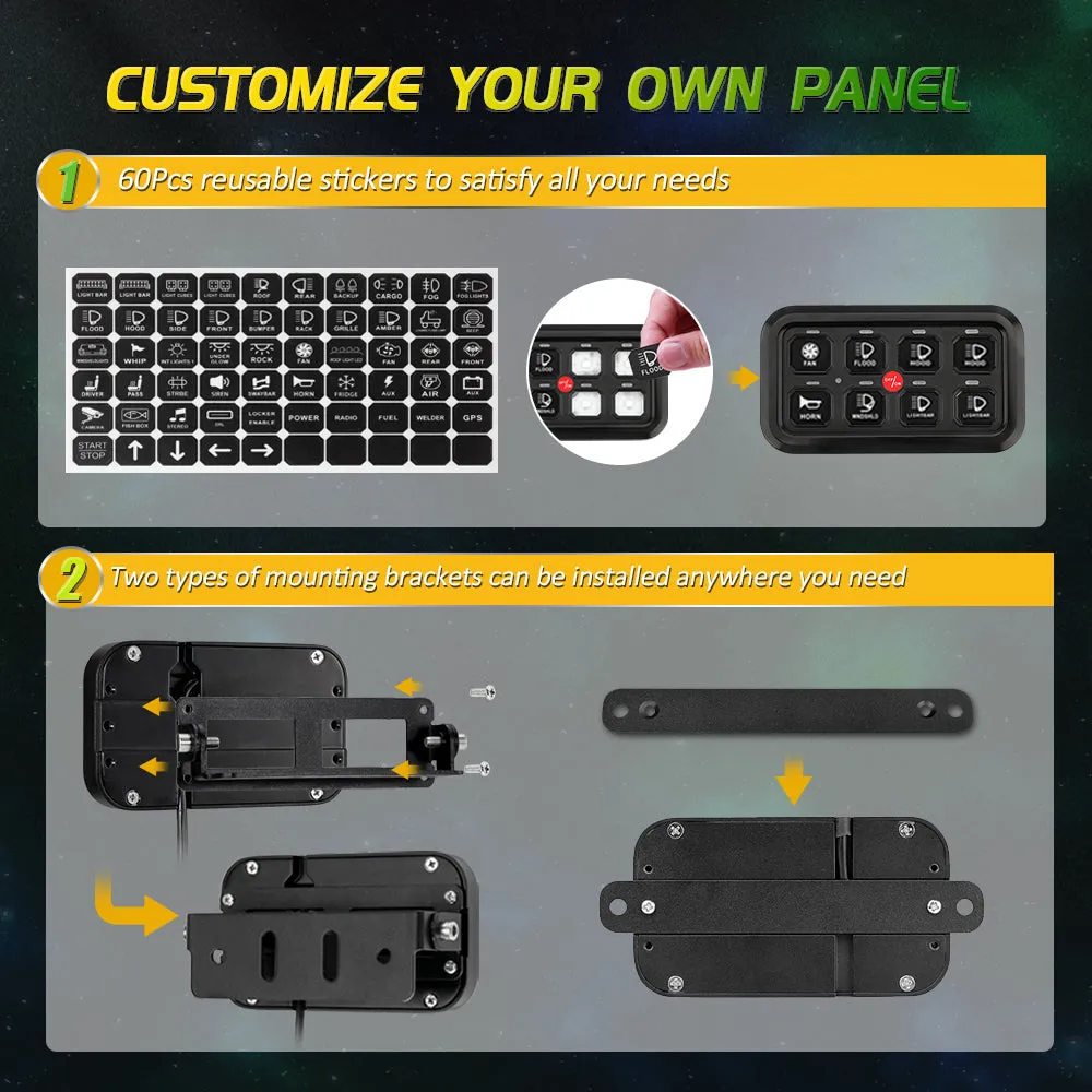 Auxbeam - AR - 800 RGB Switch Panel Off Road Lights Controller