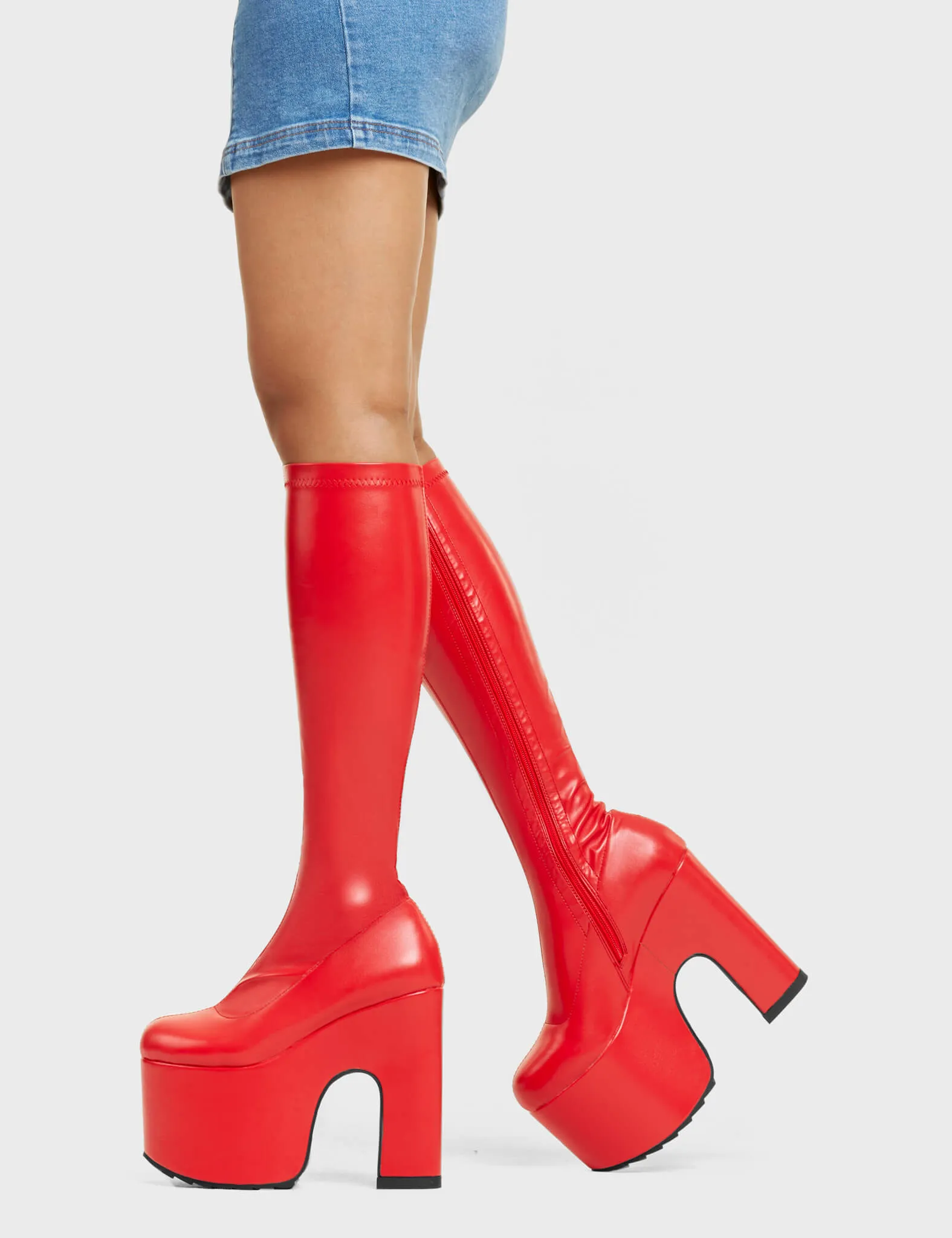 Awkward Chunky Platform Knee High Boots