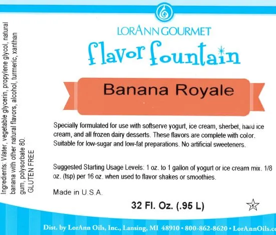 Banana Royale Flavor - 4 oz. - 32 oz. - Ice Cream and Beverage Flavors - LorAnn Oils - Canadian Distribution