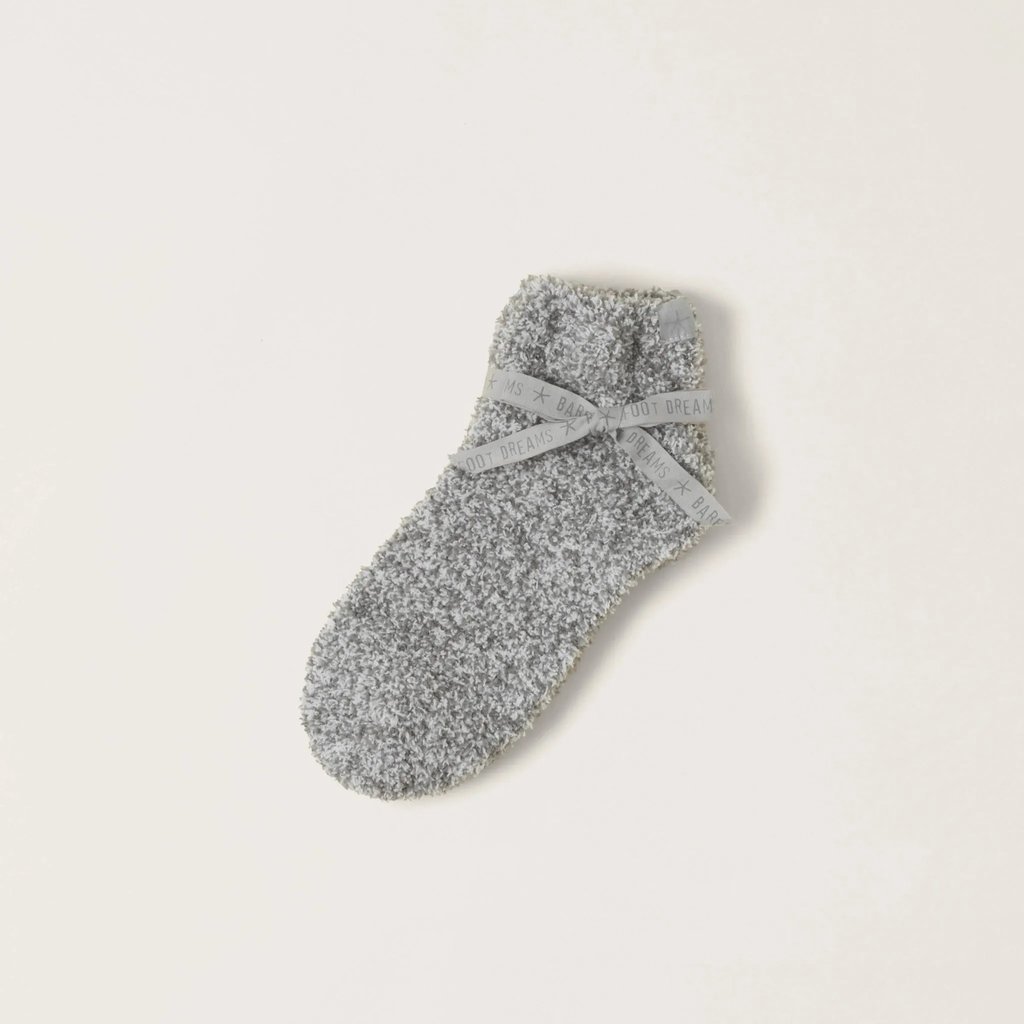 Barefoot Dreams: Cozy Chic Heathered Tennis Socks in Moonbeam & White