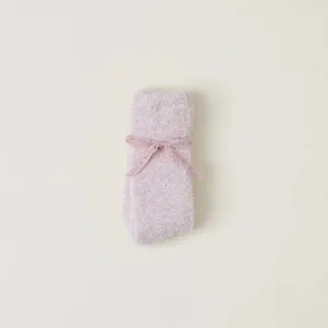 Barefoot Dreams: CozyChic Heatherd Socks in Dusty Rose & White