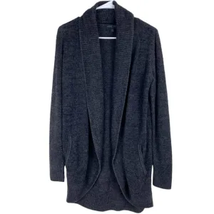 Barefoot Dreams Long Open Cardigan Sweater Dark Gray Warm Cozy Knit Size XS/S