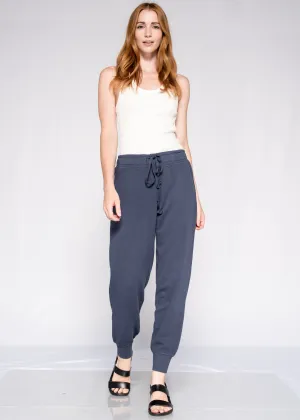 Basic Jogger Elastic Waist Drawstring Rib Cuff Pant
