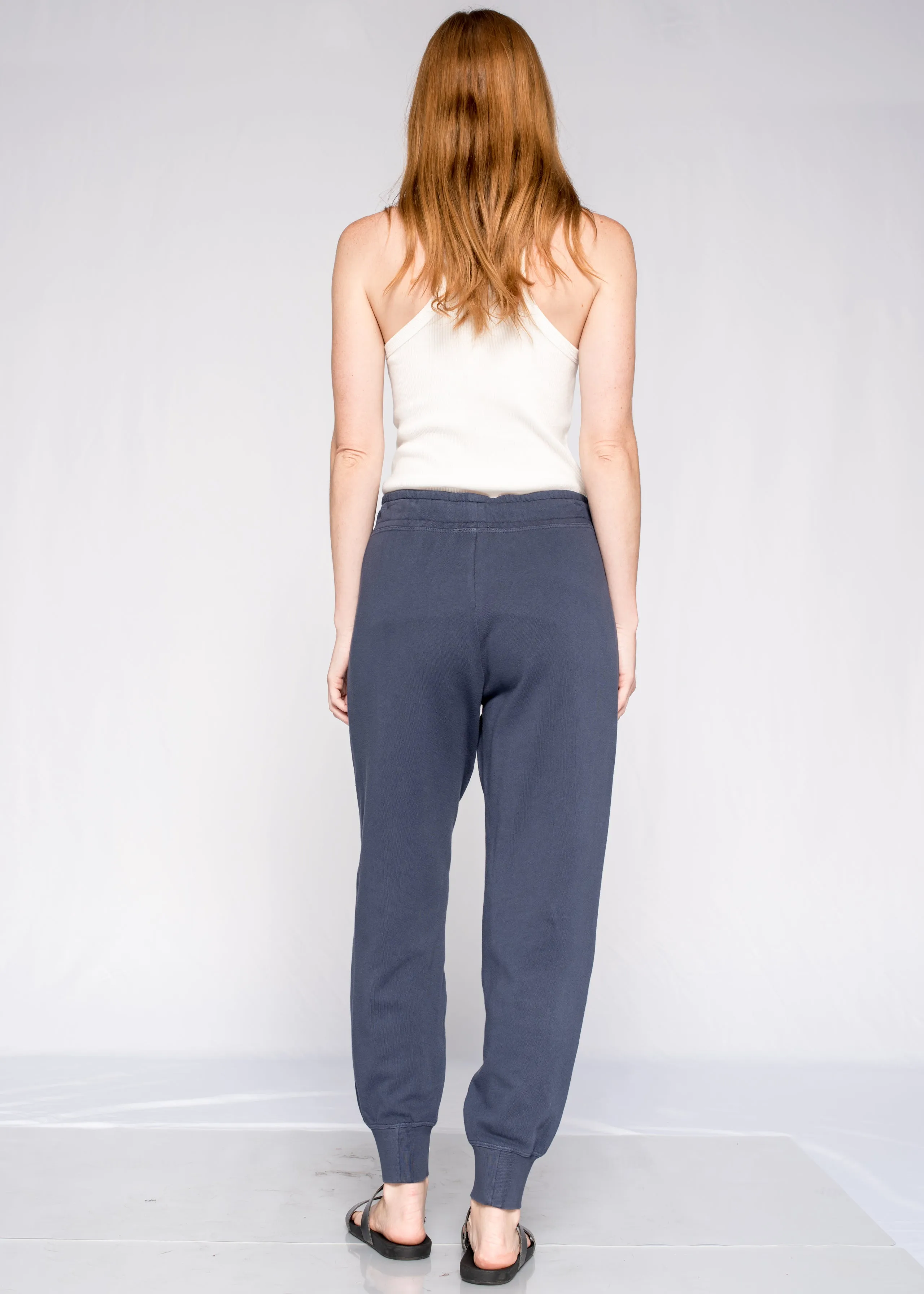 Basic Jogger Elastic Waist Drawstring Rib Cuff Pant