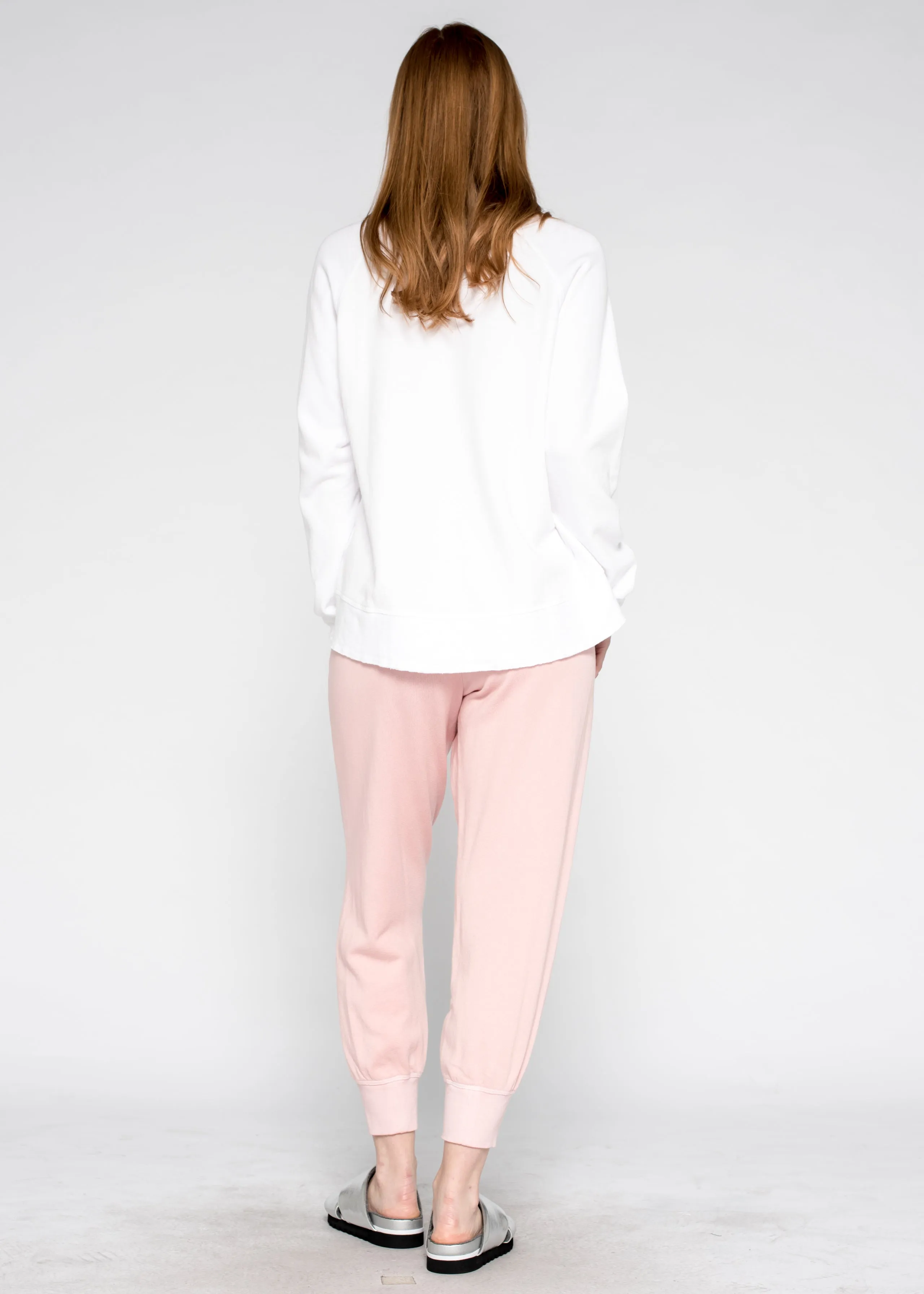 Basic Jogger Elastic Waist Drawstring Rib Cuff Pant