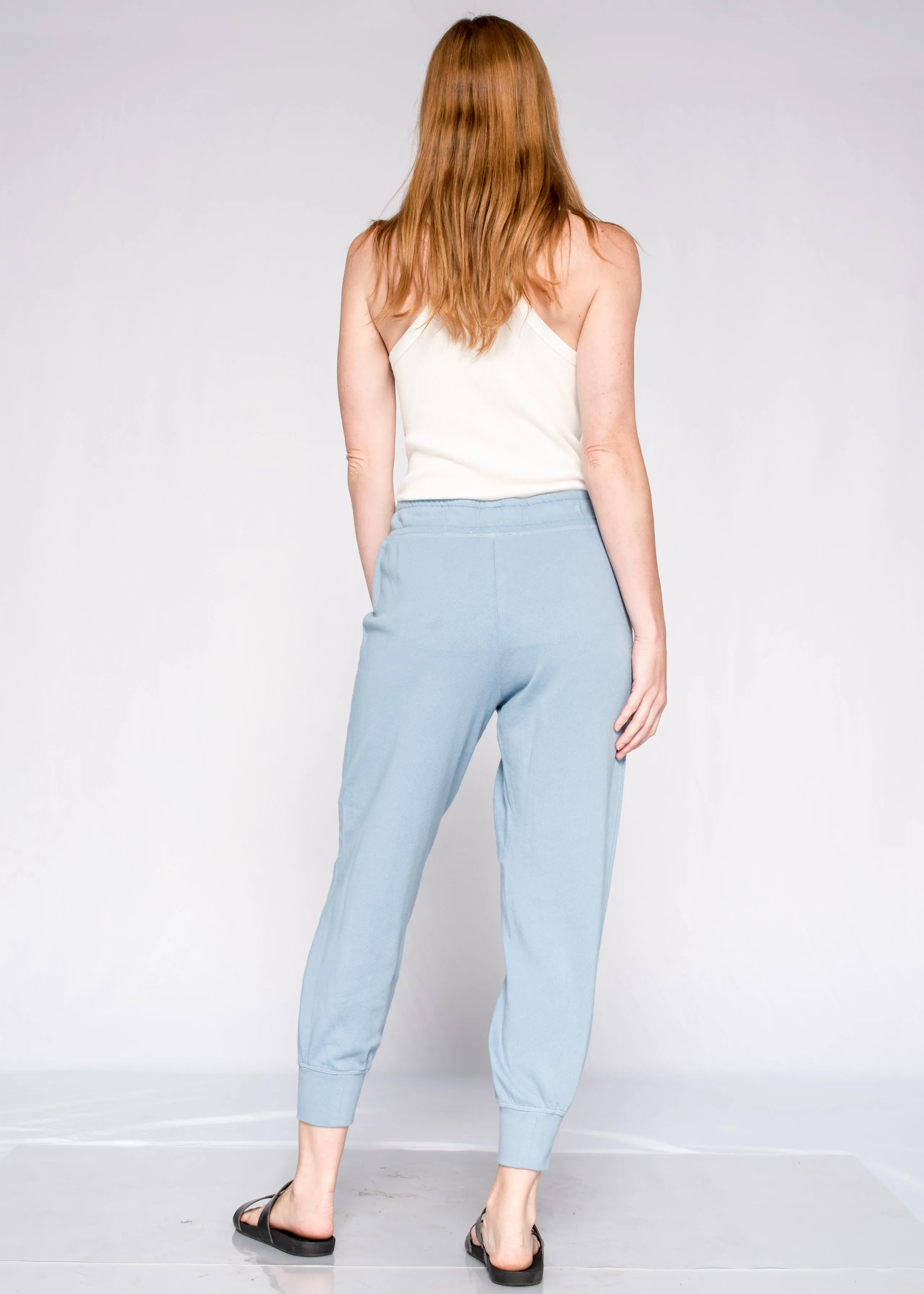 Basic Jogger Elastic Waist Drawstring Rib Cuff Pant