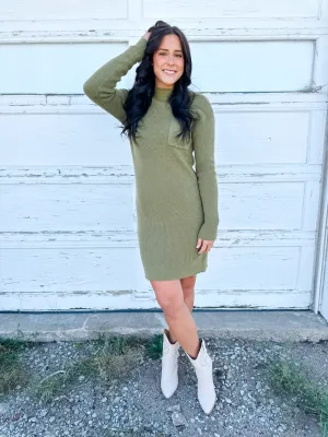 Beautiful Things Sweater Dress - Olive