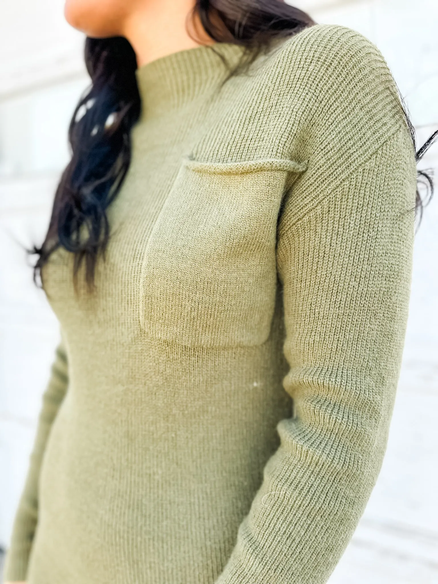 Beautiful Things Sweater Dress - Olive