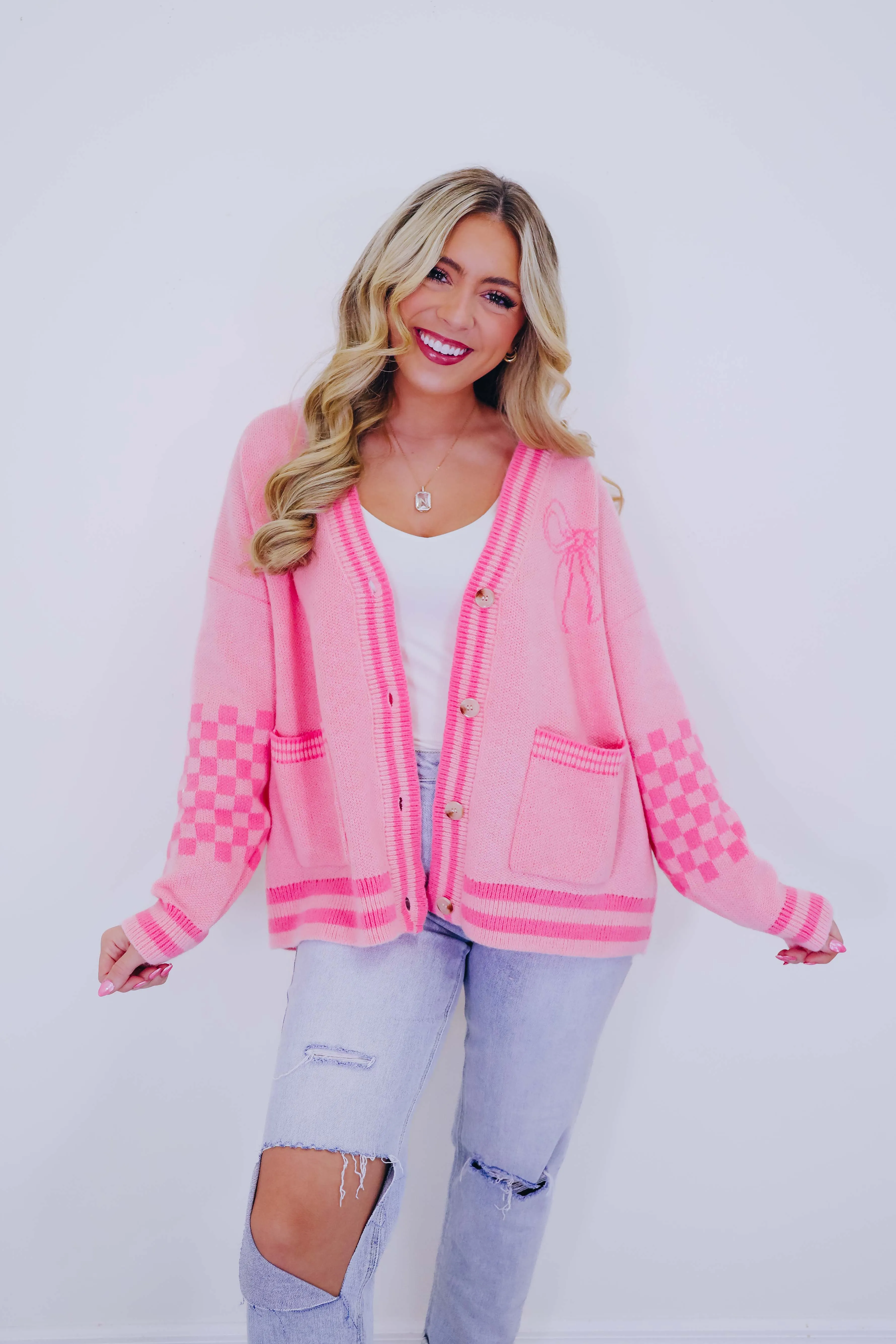 Betty Bow Button Up Cardigan