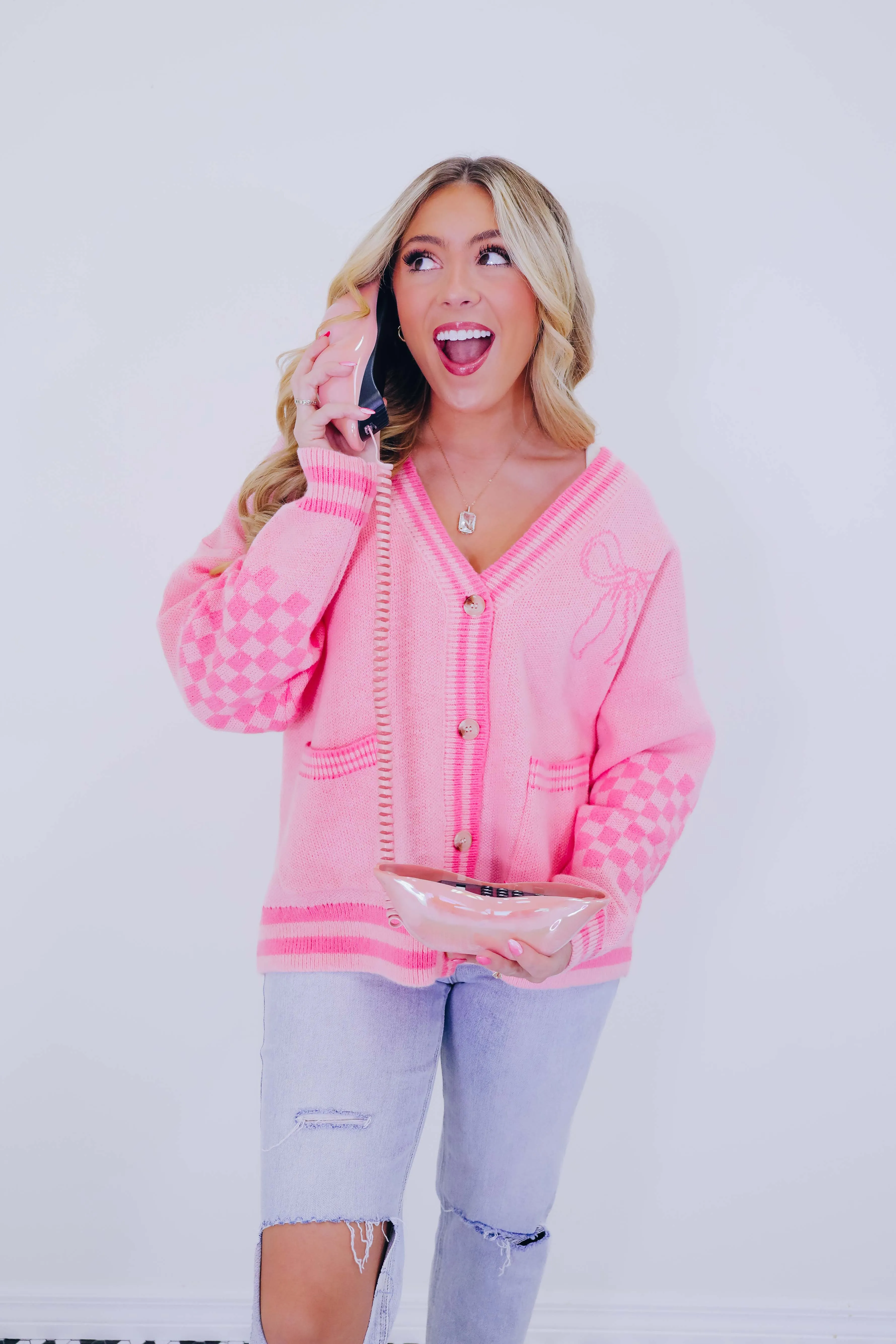 Betty Bow Button Up Cardigan