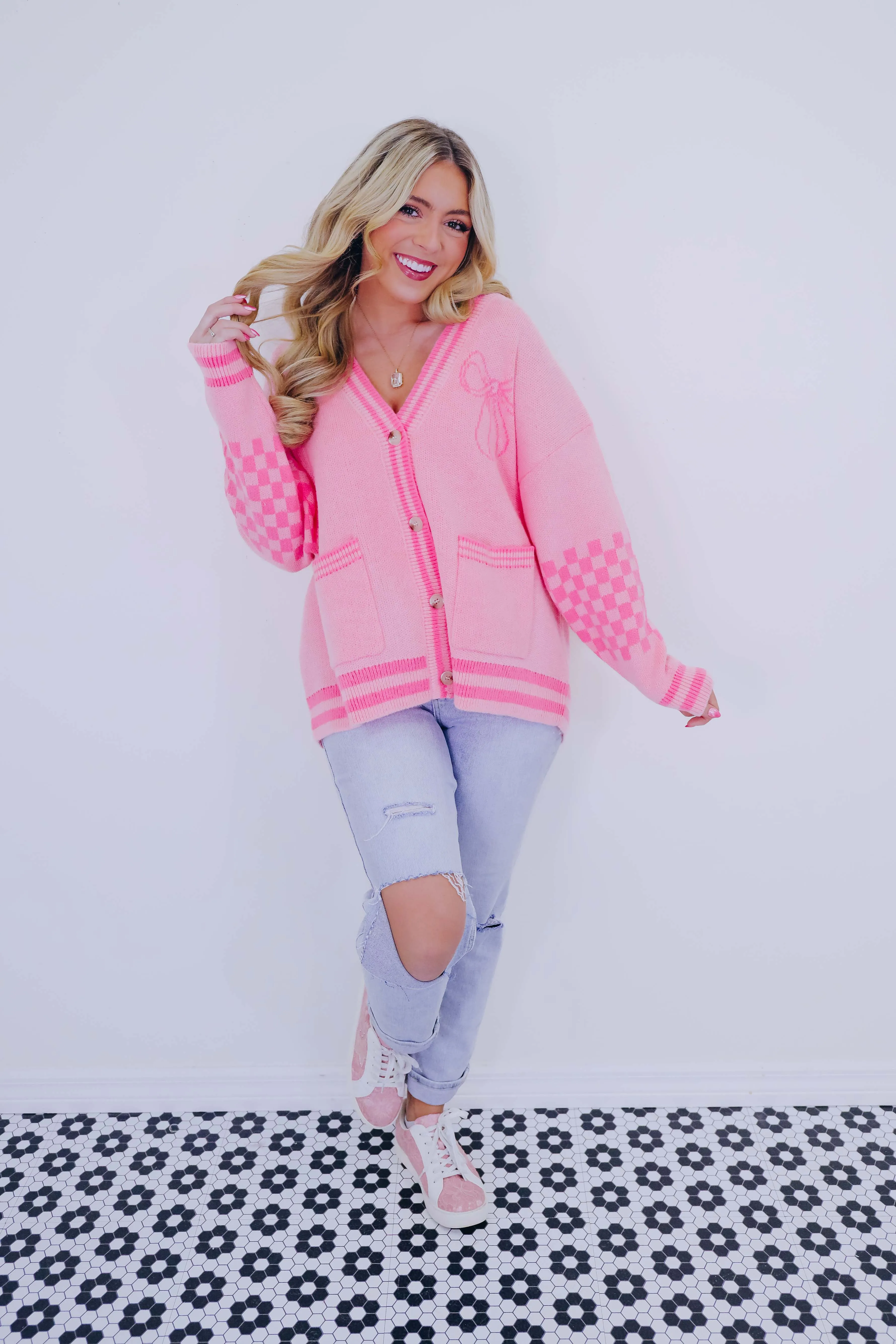 Betty Bow Button Up Cardigan
