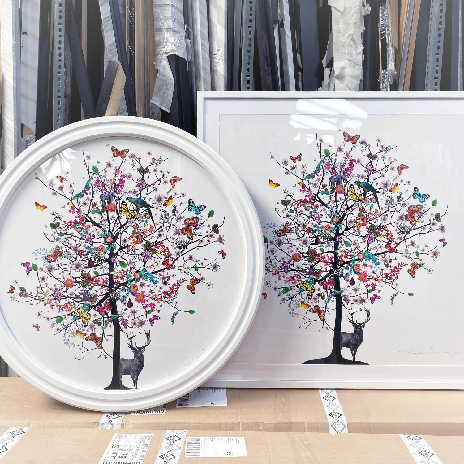Bleikur Stag Tree - Art Print