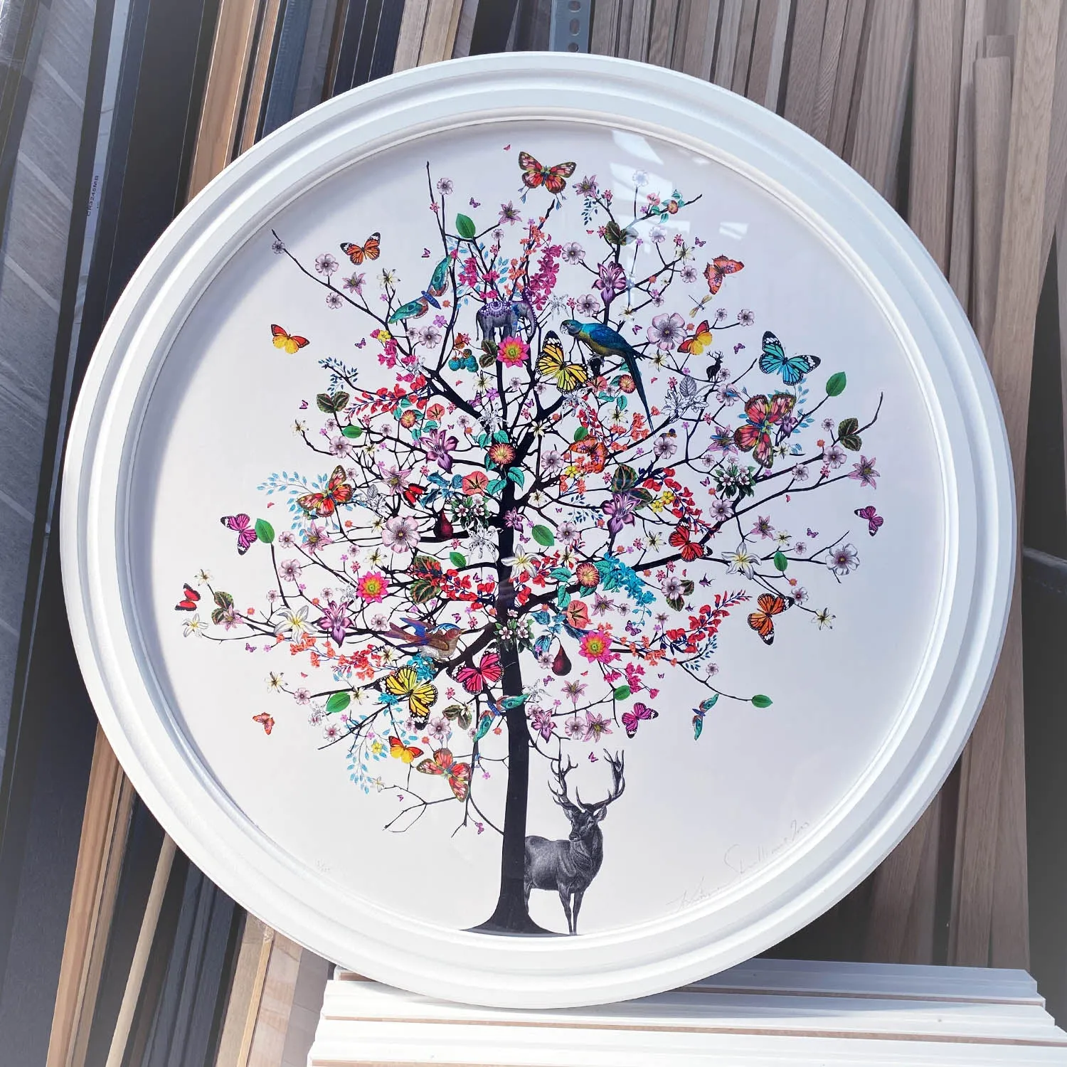 Bleikur Stag Tree - Art Print