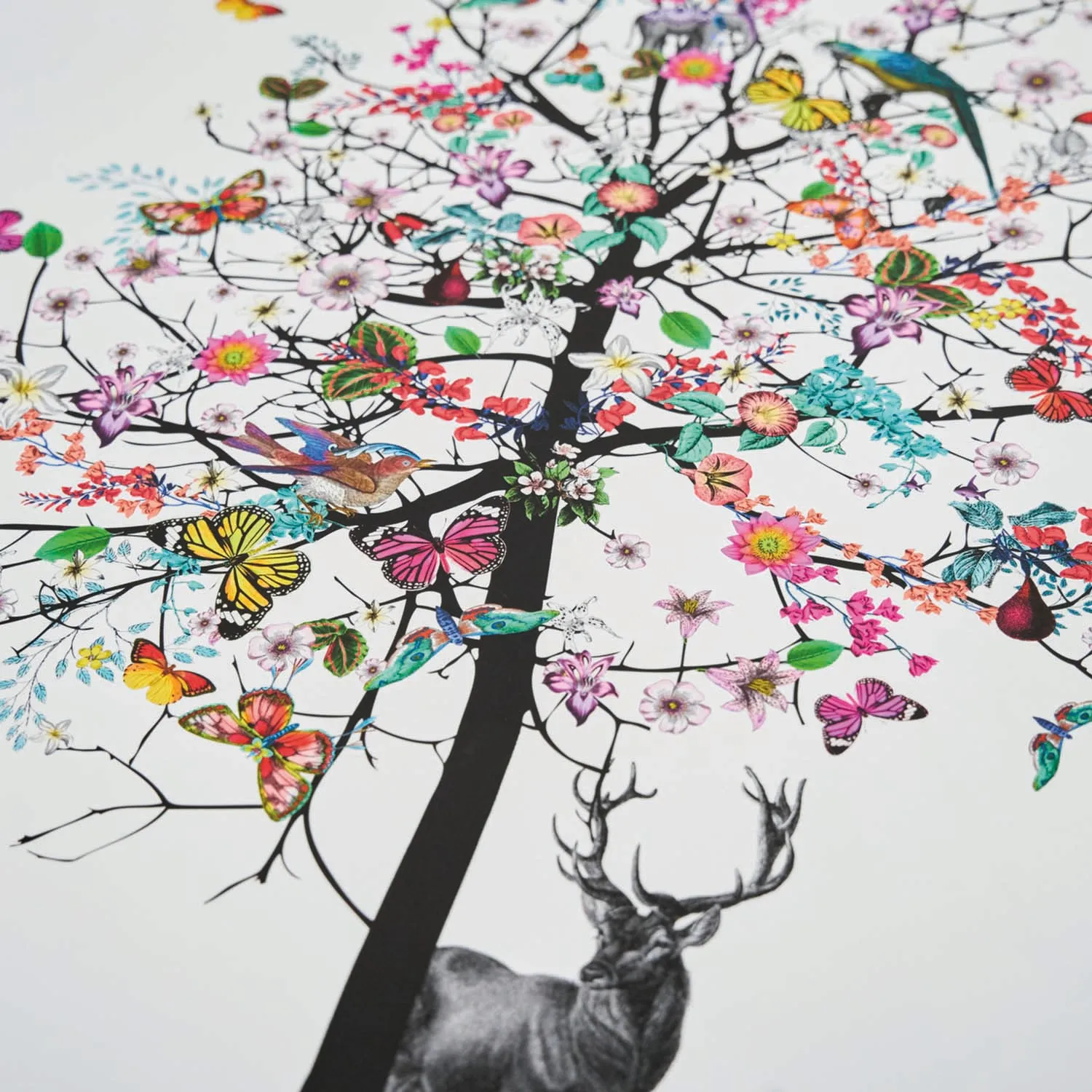 Bleikur Stag Tree - Art Print