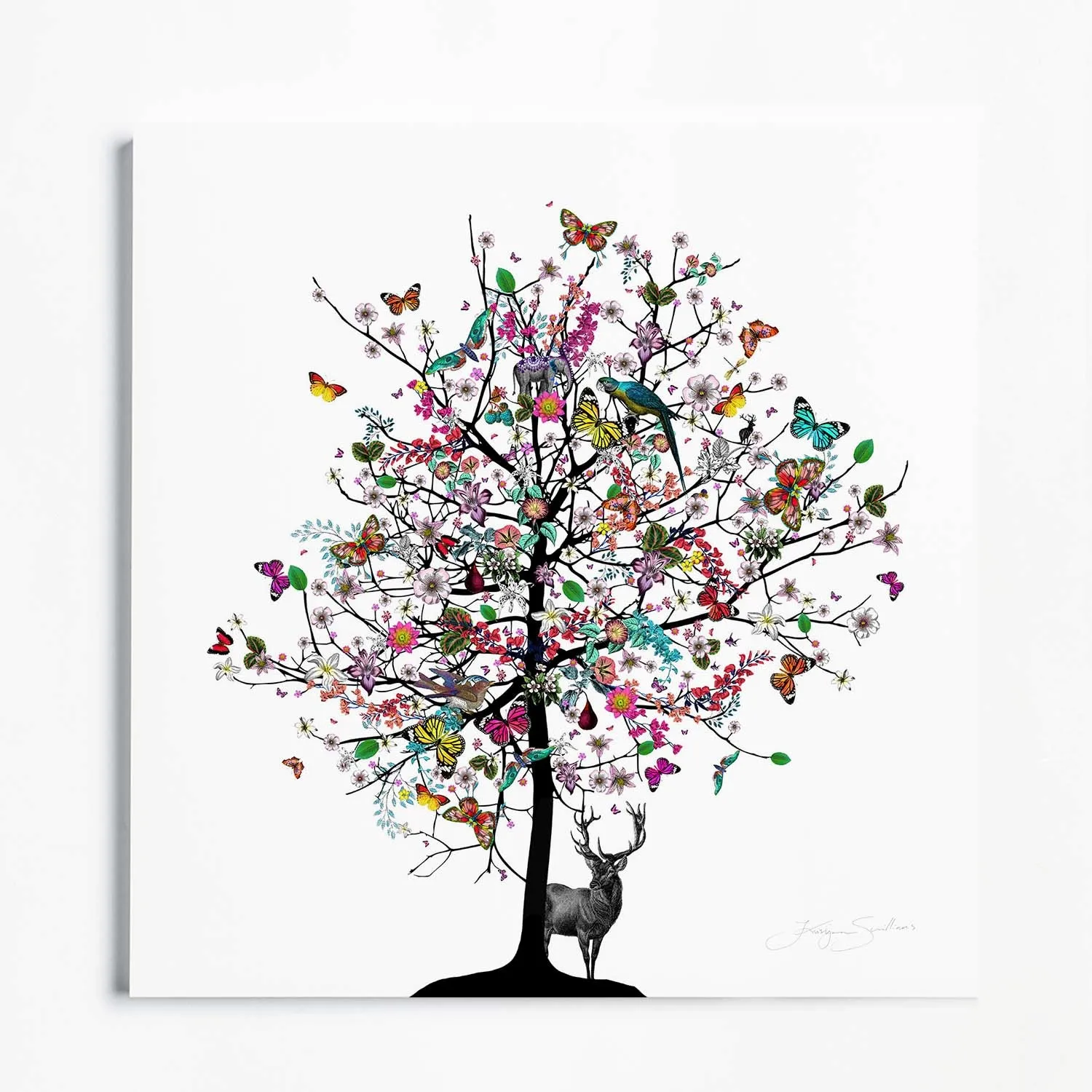 Bleikur Stag Tree - Art Print