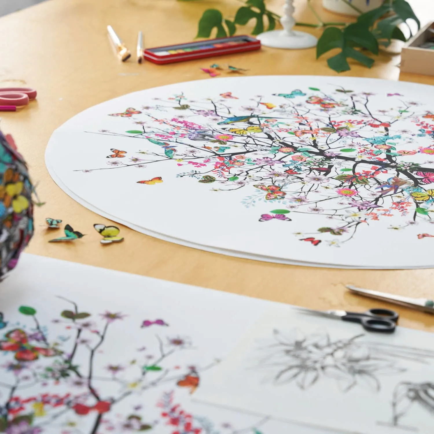 Bleikur Stag Tree - Art Print