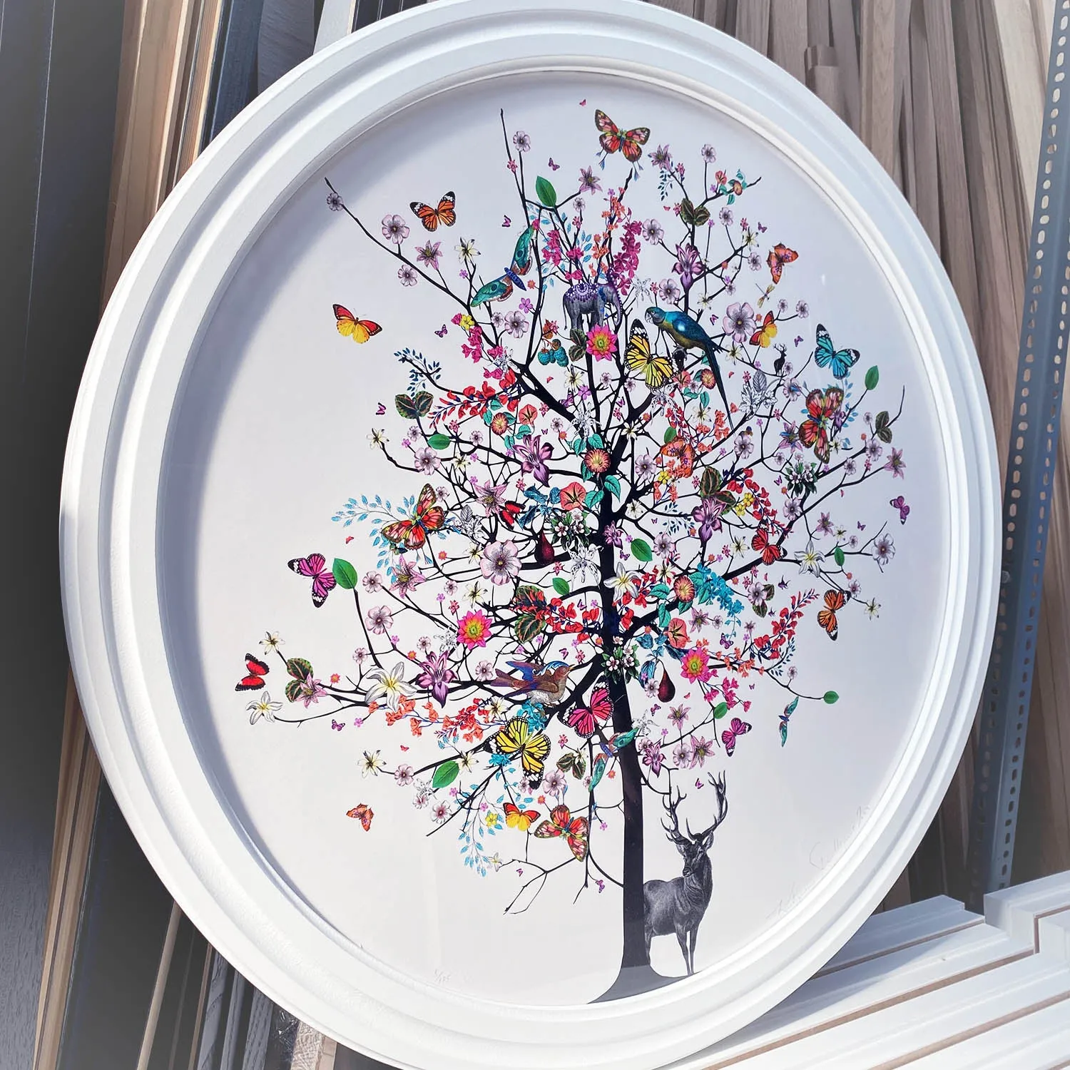 Bleikur Stag Tree - Art Print