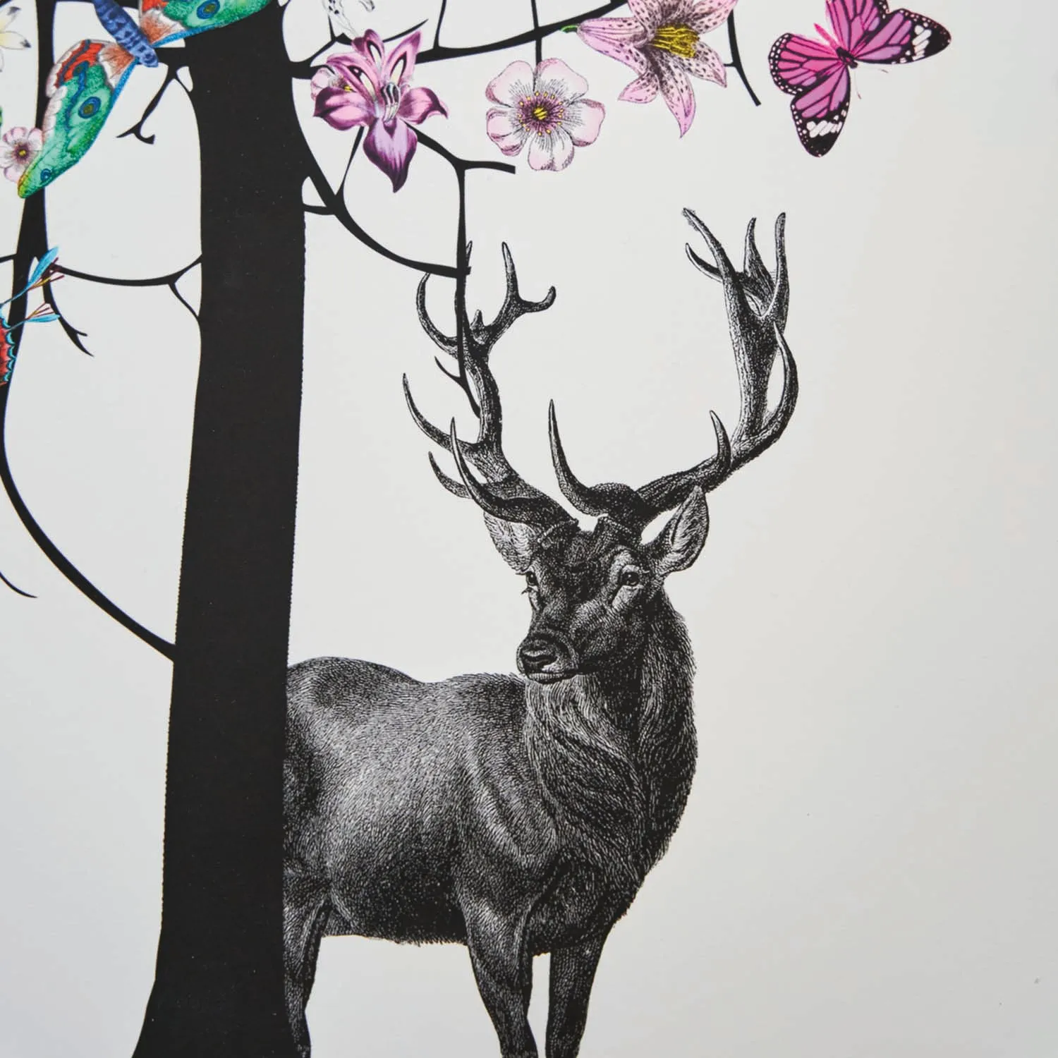 Bleikur Stag Tree - Art Print