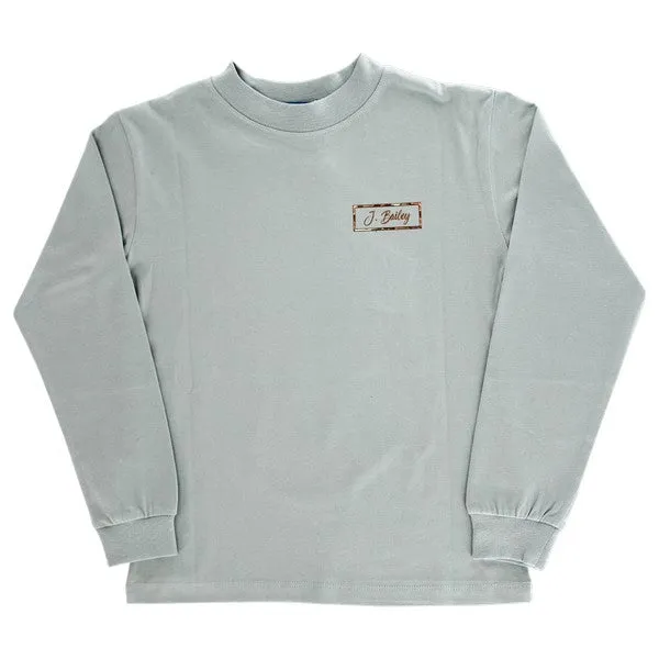 Boys Long Sleeve Logo Tee - Duck Silhouette on Sage