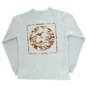 Boys Long Sleeve Logo Tee - Duck Silhouette on Sage