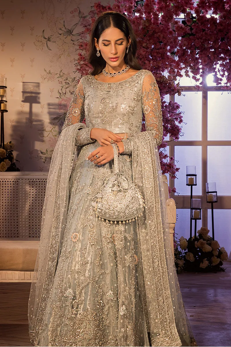 Bridal Wear Grey Lehenga Gown Pakistani Bridal Dresses