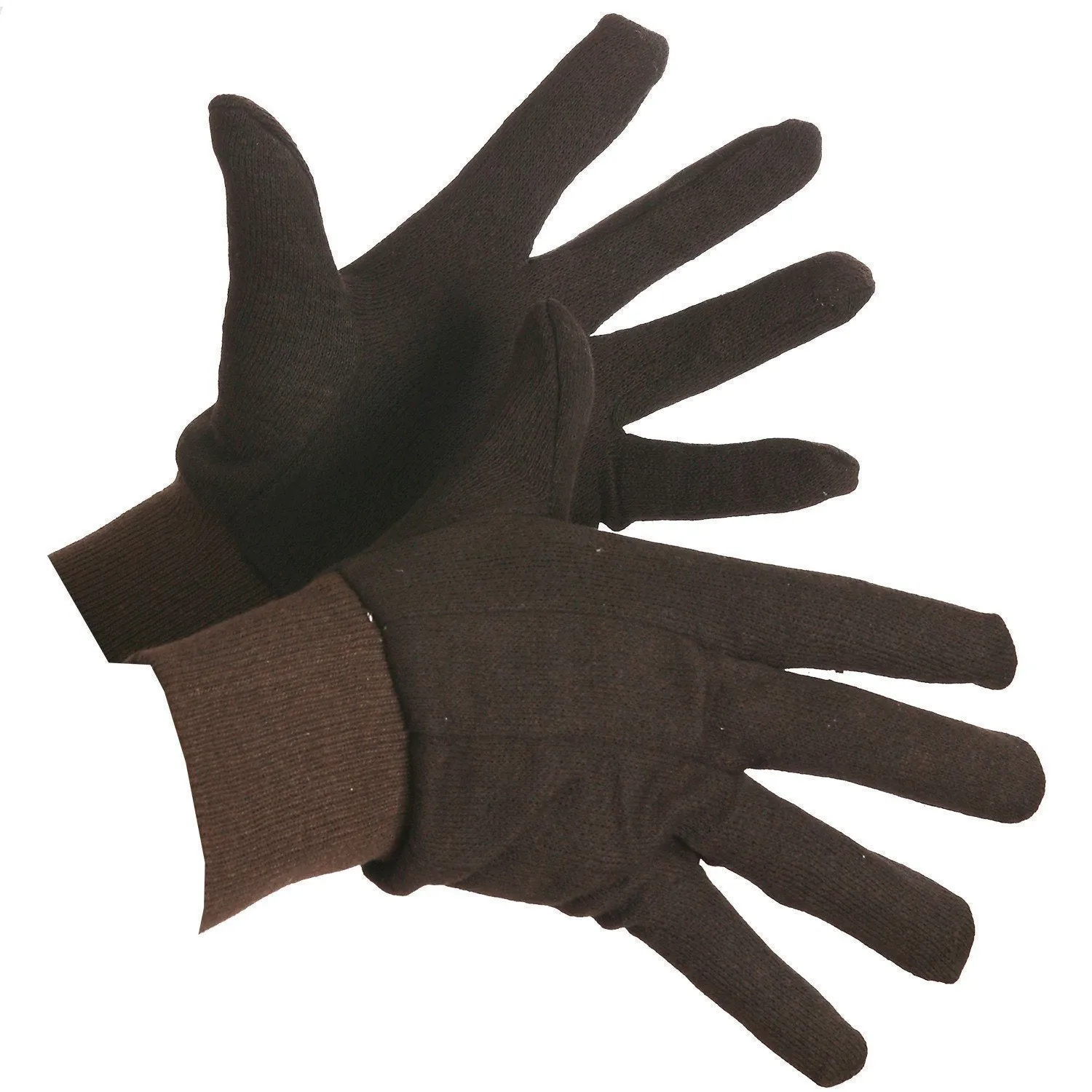 Brown Jersey Cotton Knitwrist Work Gloves