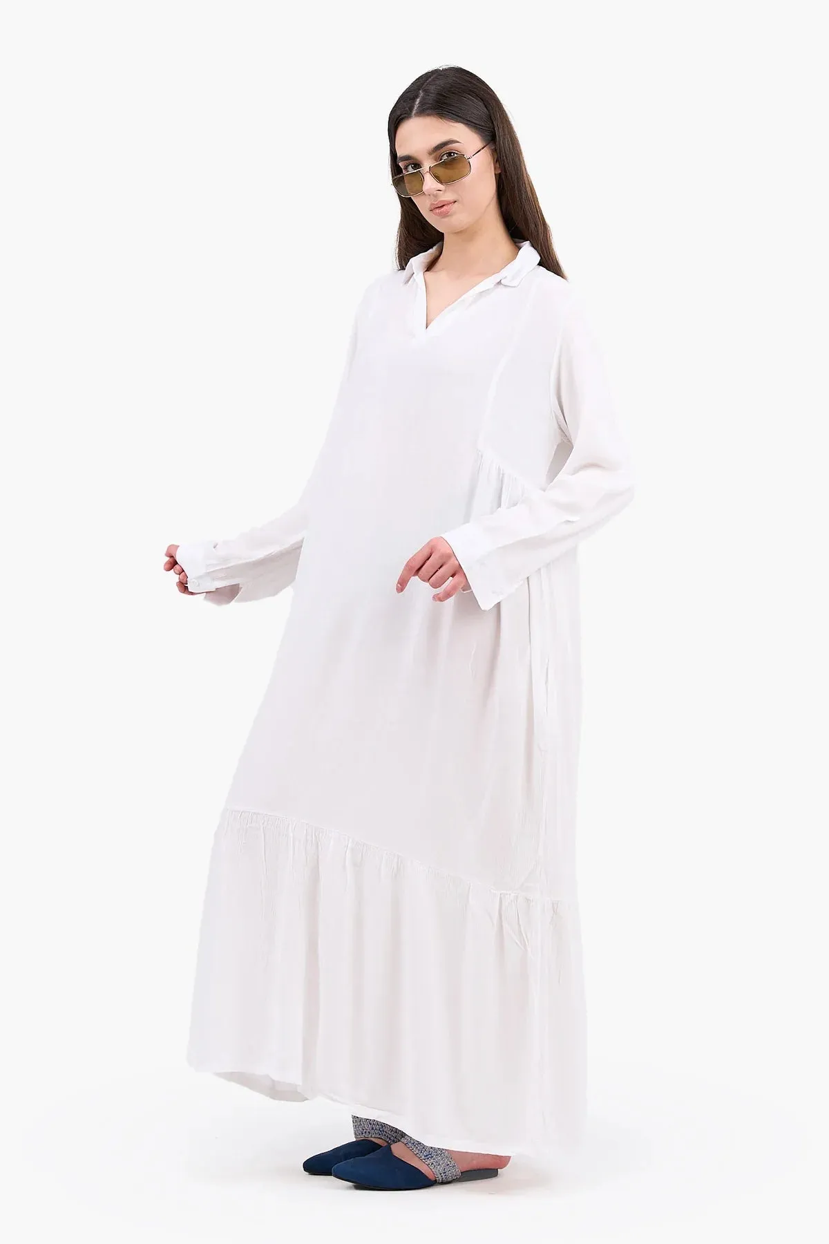 Buttoned Cuffs Dress